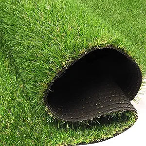 Roll of artificial grass with a black edge