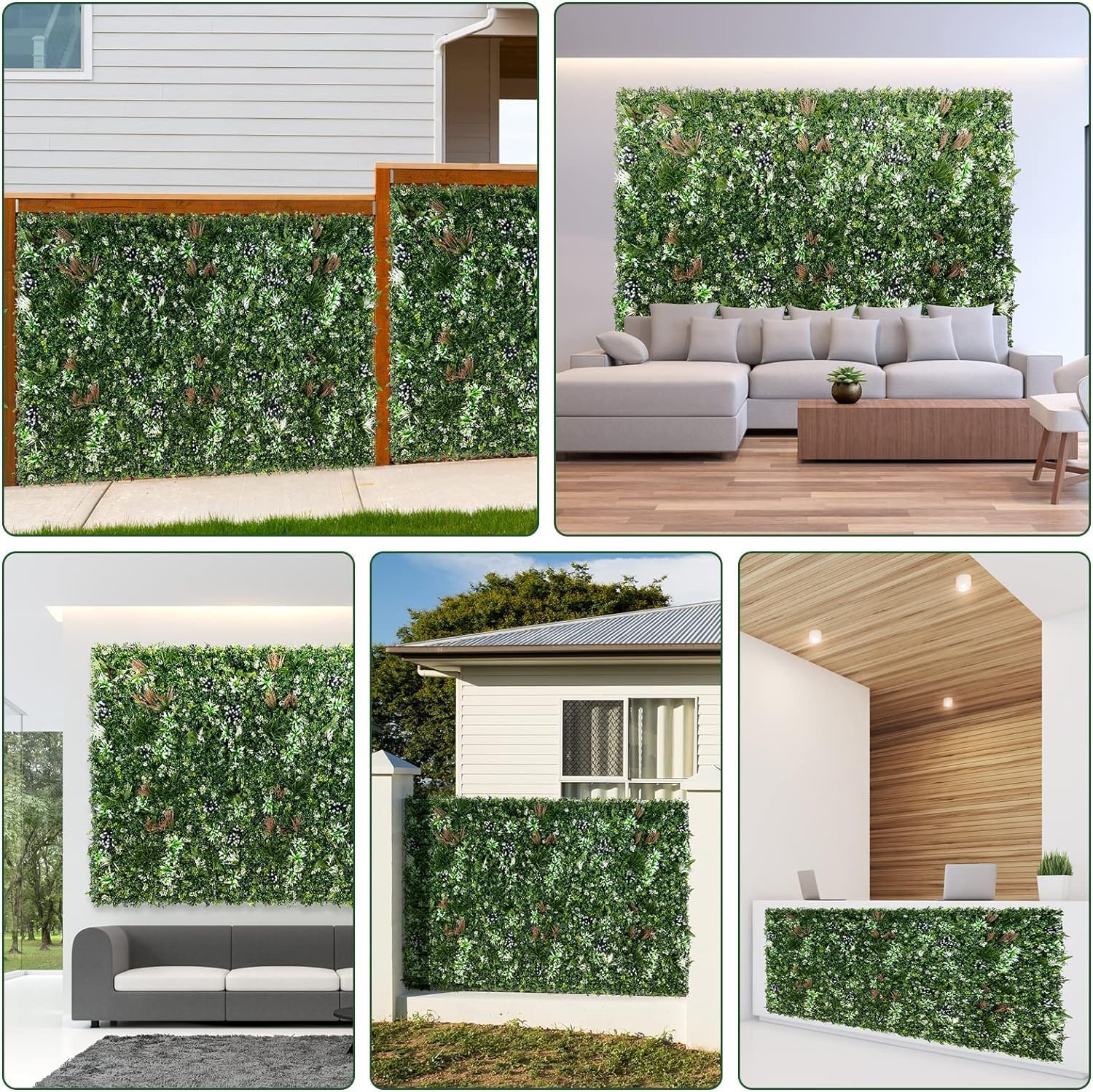 Artificial Hedge Mats – 100x100cm Faux Greenery Panels with Decorative Leaves | UV-Resistant Fence & Wall Covering for Home, Garden, Villa & Outdoor Décor in Bangalore