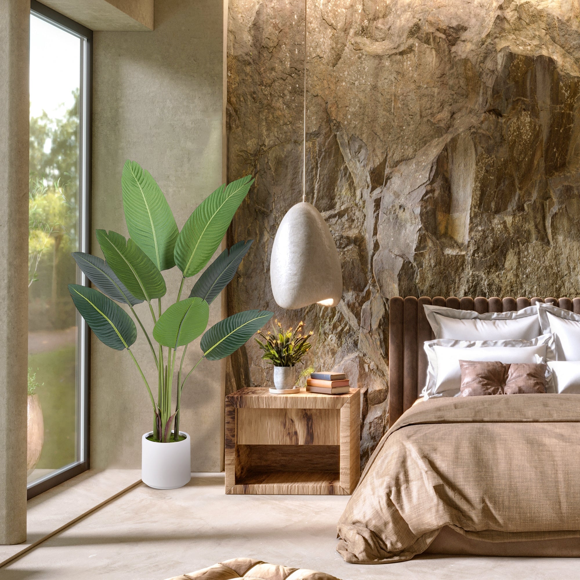 4 Ft Artificial Tropical Palm Plant-Lifelike Faux Greenery for Home & Office 4ft Luxiplant