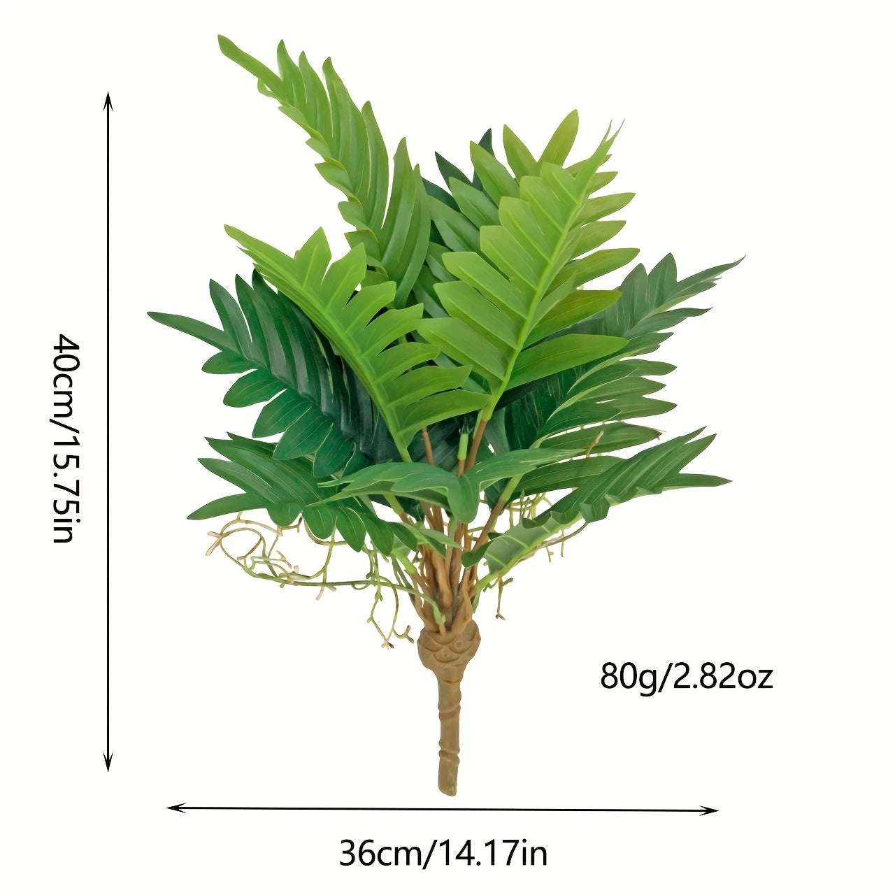 3 Ft Lifelike Simulated Green Plant Decoration - Tiger Tongue Fern & Tropical Sunflower Palm Tree – full plant shot showcasing realistic foliage
