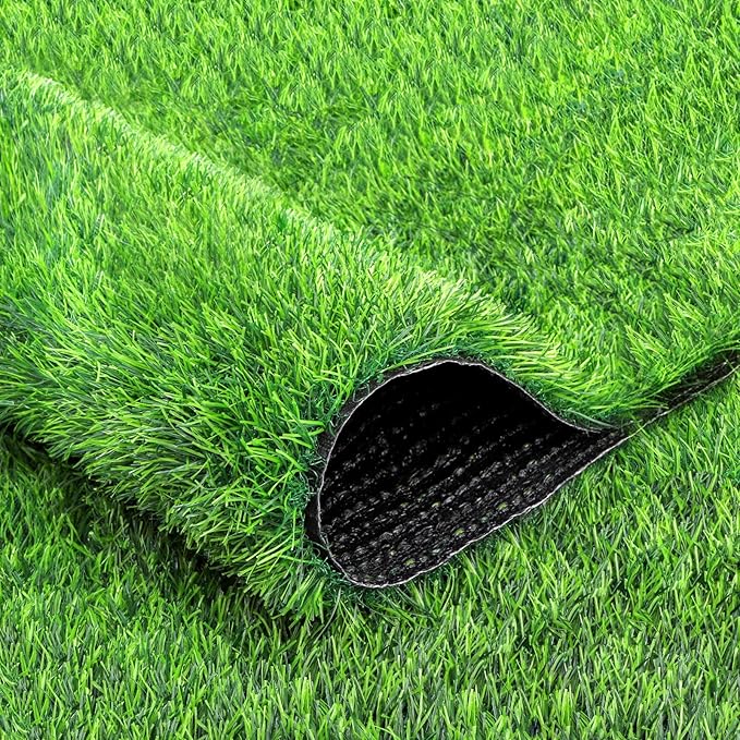 40mm Green Artificial Grass Mat – 4FT x 6.5FT Deluxe Synthetic Turf Rug for Indoor & Outdoor Use, Fake Lawn Carpet for Patio, Garden, Balcony & Pets