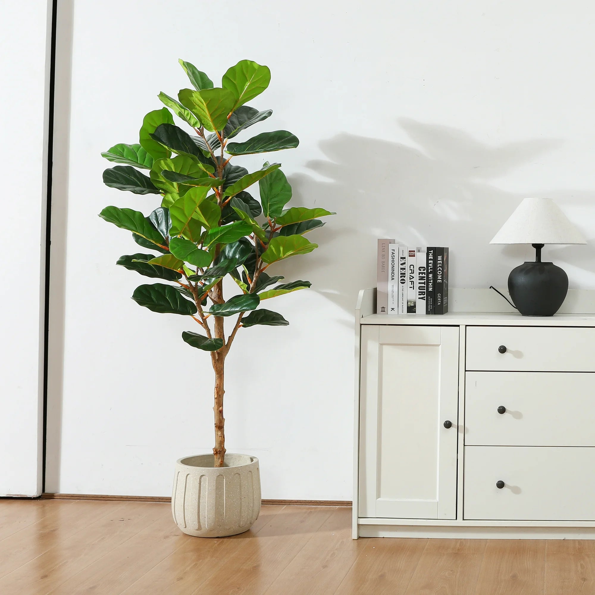Low-maintenance Artificial Fiddle Leaf Fig Tree for home or office décor
