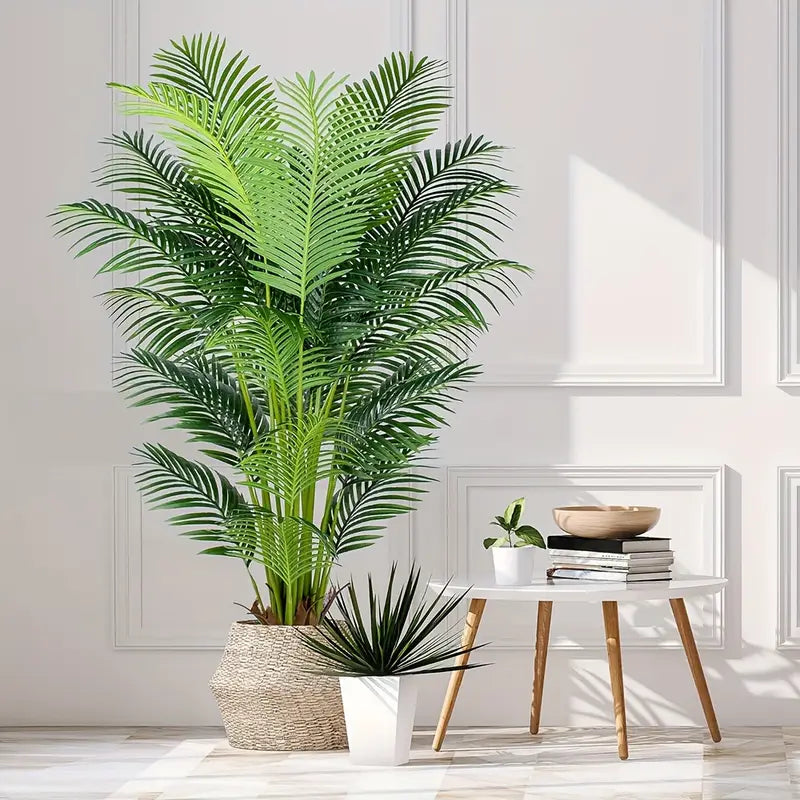 Real-Touch Faux Palm Tree – High-Quality Fabric Leaves for Home & Office