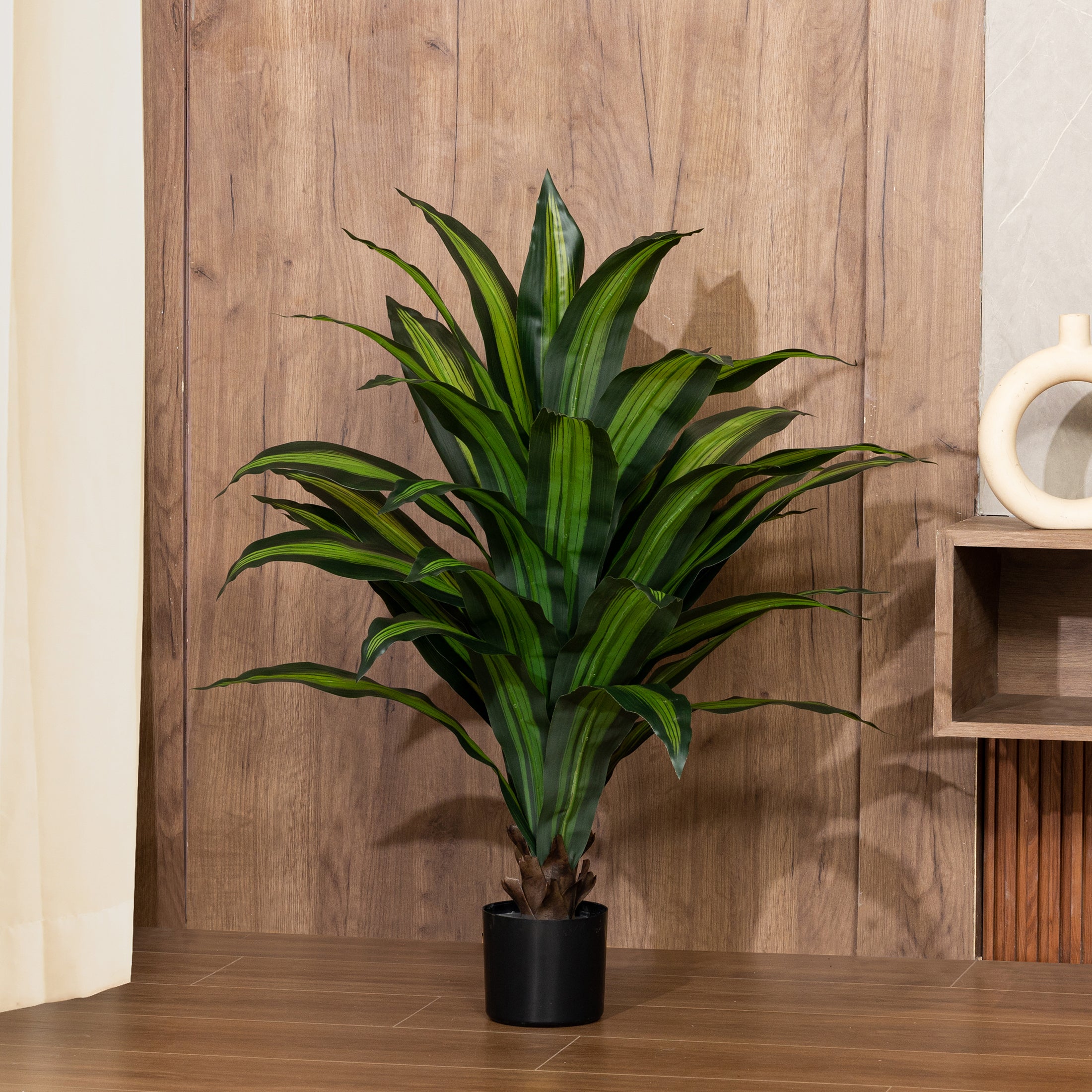 3ft Artificial Dracaena Plant with realistic soft-touch green leaves