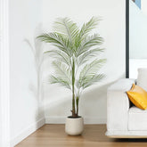 Realistic 5ft Faux Palm Plant with lush green fabric leaves