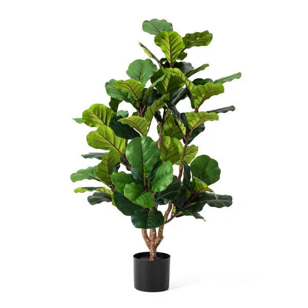 Maintenance-free faux fiddle leaf fig tree for home and office decor