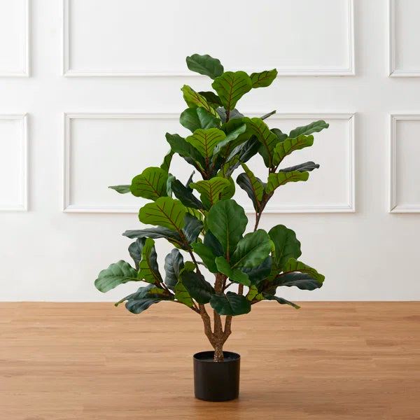 4ft Faux Fiddle Leaf Fig Tree with lush green leaves for indoor decor