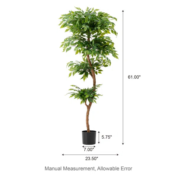 UV-resistant and maintenance-free artificial ficus tree for long-lasting beauty.