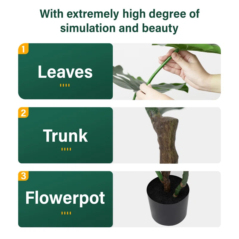 High-quality artificial Monstera plant with a lush, tropical aesthetic