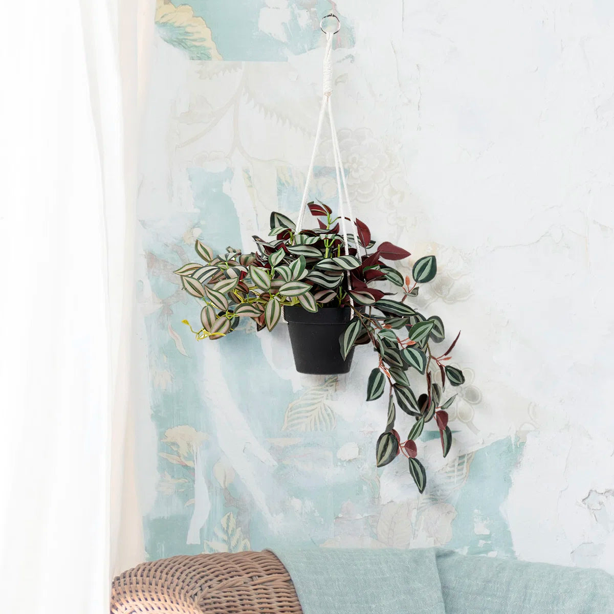 2 Ft Artificial Ruscus Leaf Hanging Plant – Lifelike Trailing Vines with Two-Tone Foliage for Indoor Wall, Shelf & Balcony