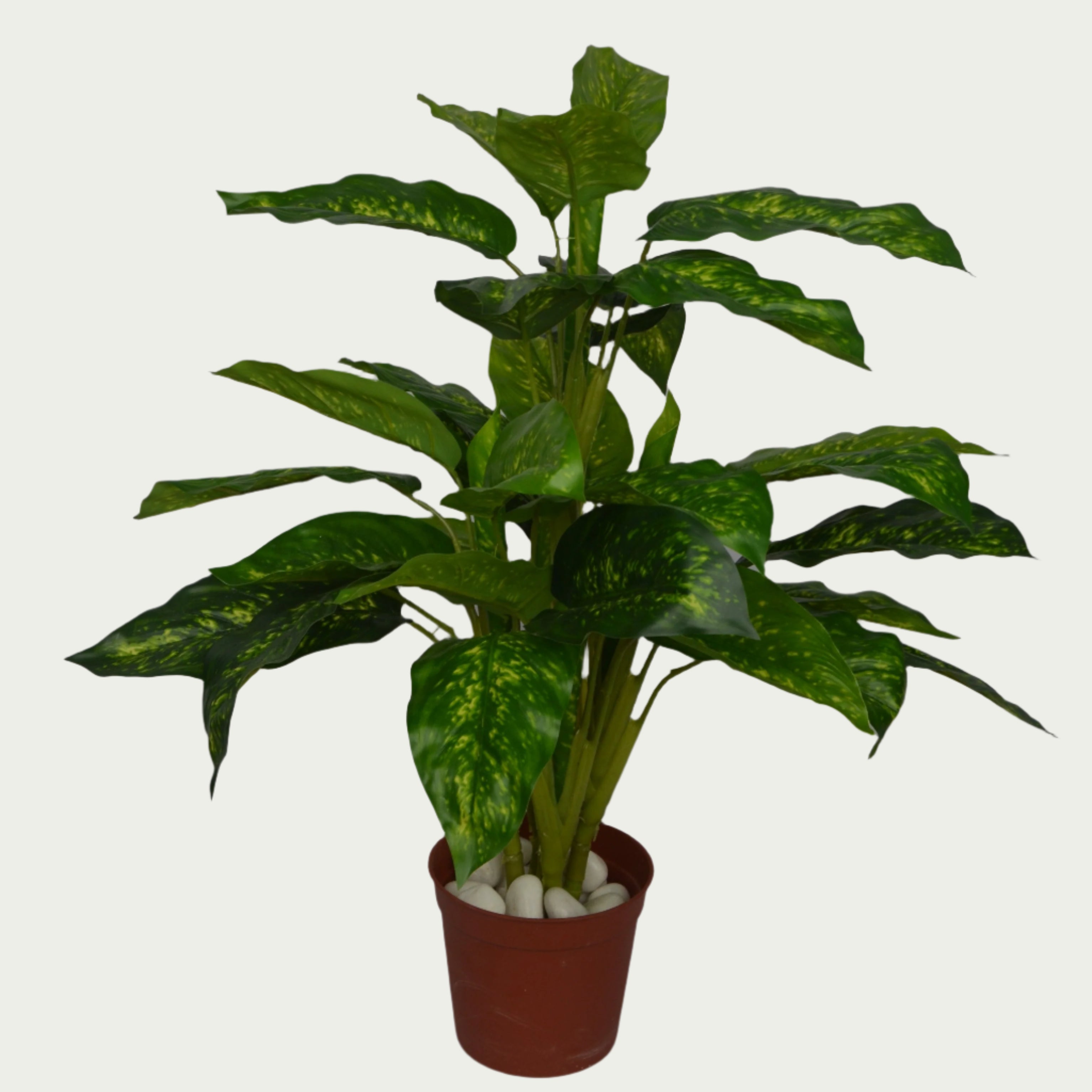 2 Ft Artificial Green Dieffenbachia – Faux Green Plant close-up highlighting realistic details