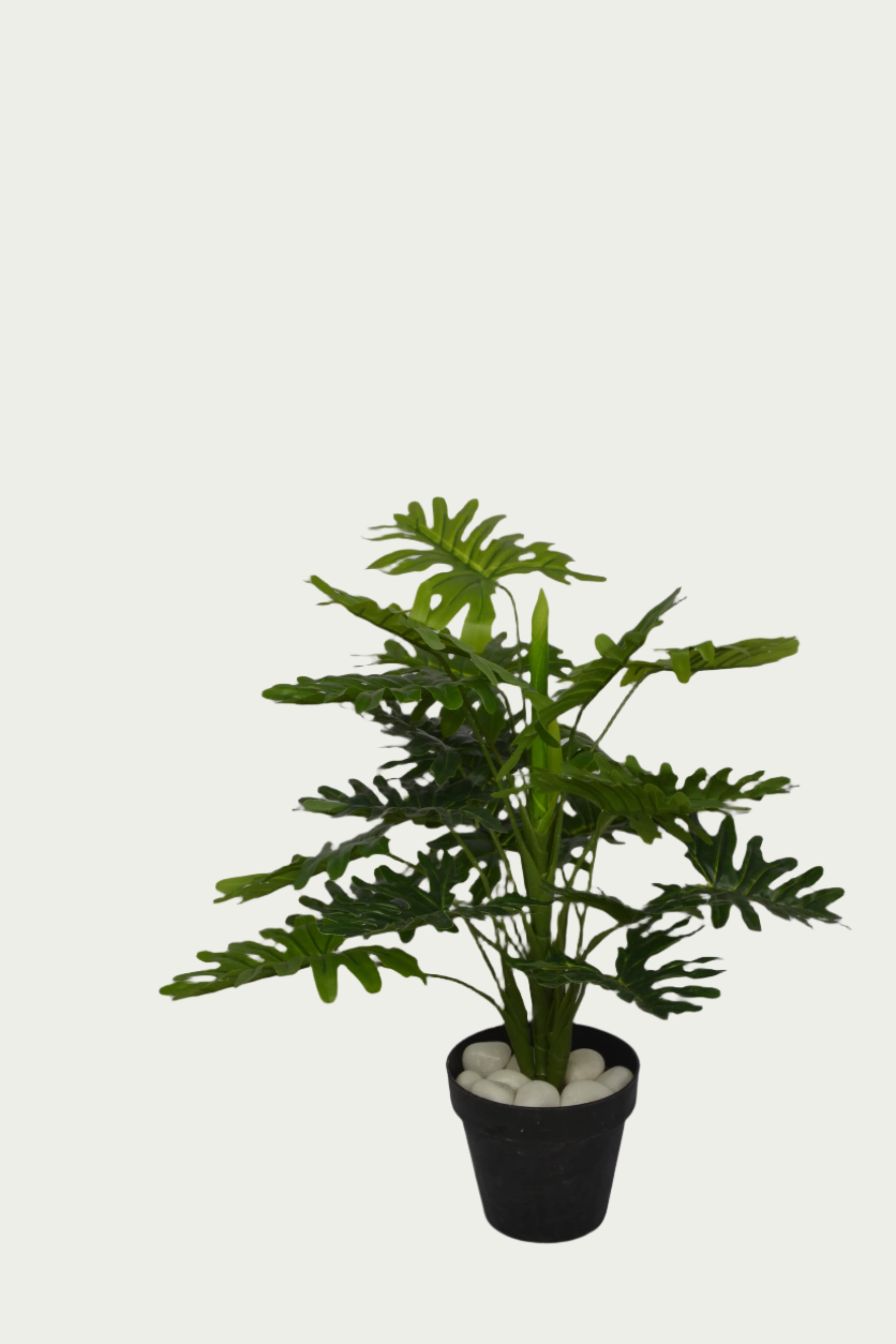 Zoomed-in look at the 2 Ft Philodendron Bush Vibrant Faux Desk Foliage – Realistic Touch for Modern Interiors – Shop Luxiplant, showcasing detailed craftsmanship.