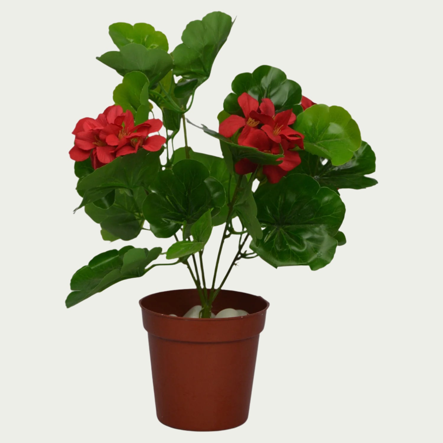 Stylish 1 Ft Geranium Elegant Synthetic Home Plant – Maintenance-Free Natural Look Accent – Shop Luxiplant featured in a modern interior setup.