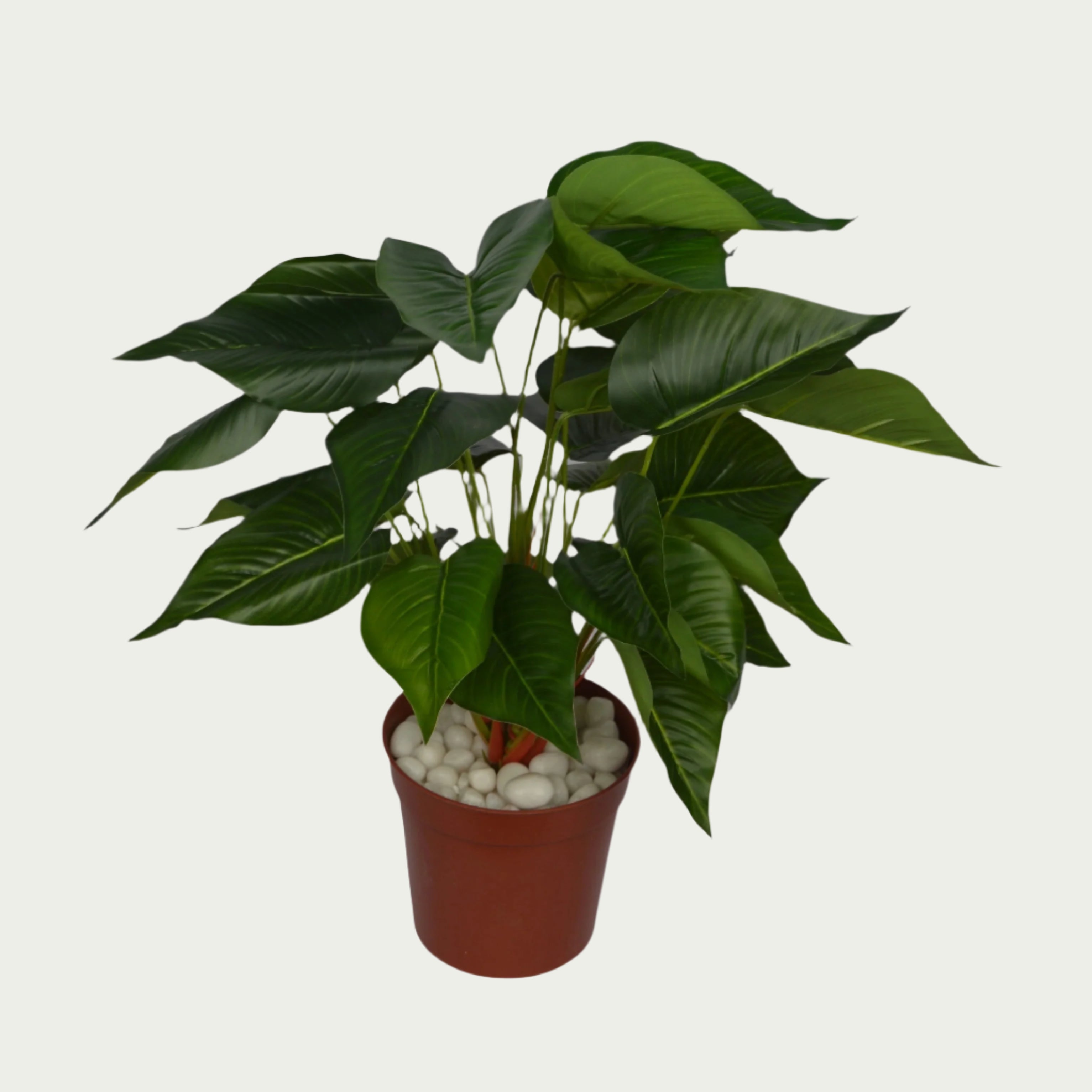 2 Ft Artificial Betel Leaf Bush – Faux Green Plant set on a living room table
