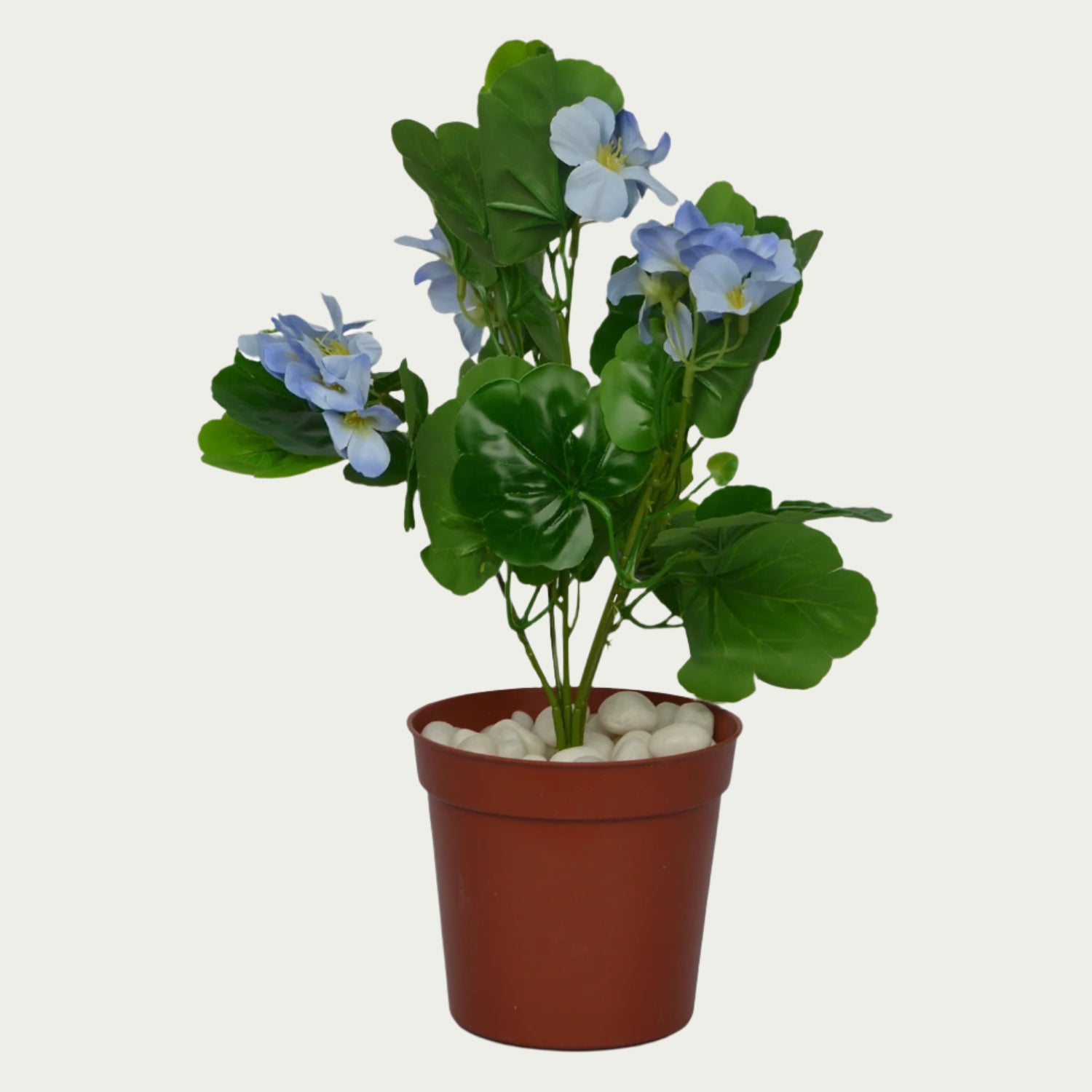 Zoomed-in look at the 1 Ft Geranium Bush Decorative Faux Leaf Arrangement – Elegant Faux Greenery for Any Setting – Shop Luxiplant, showcasing detailed craftsmanship.