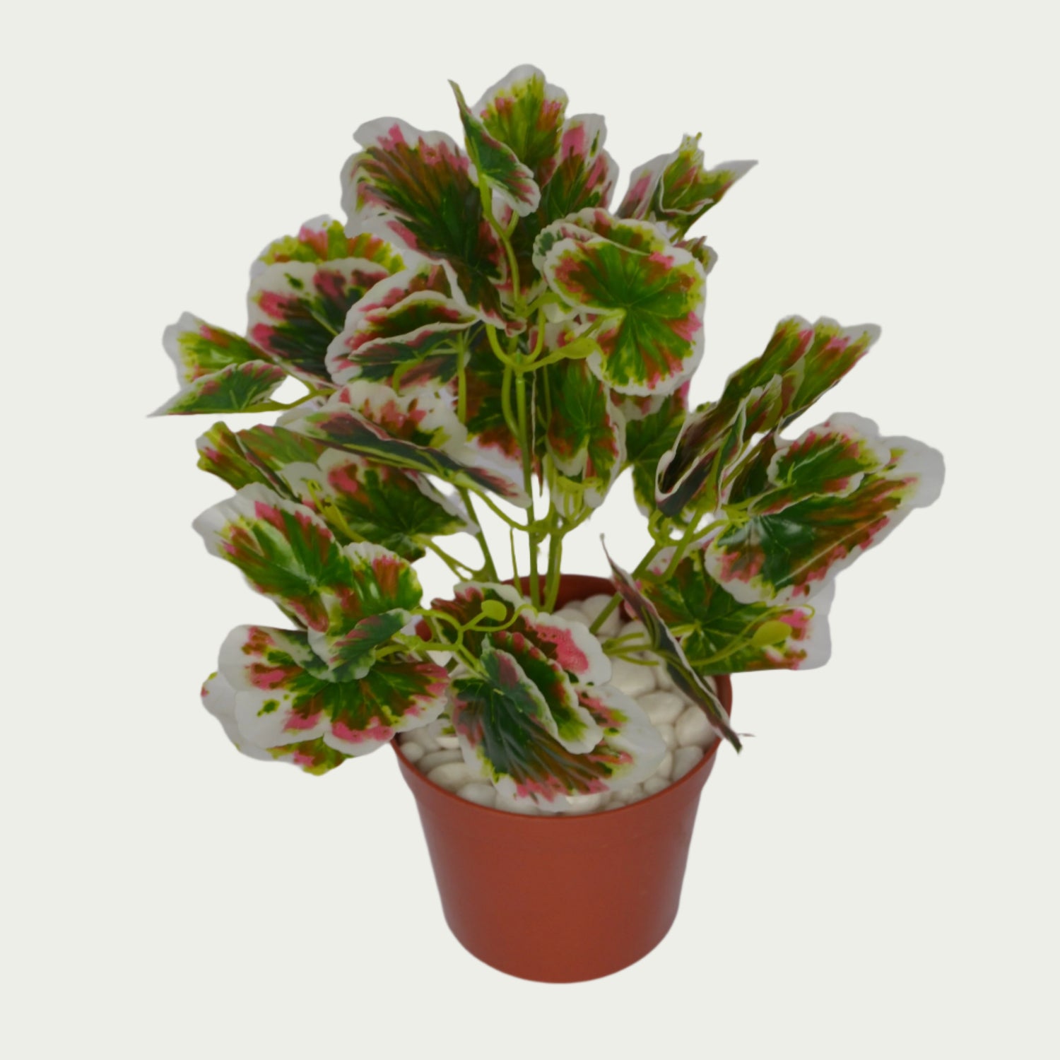 2 Ft Artificial Coleus Bush – Faux Green Plant set on a living room table