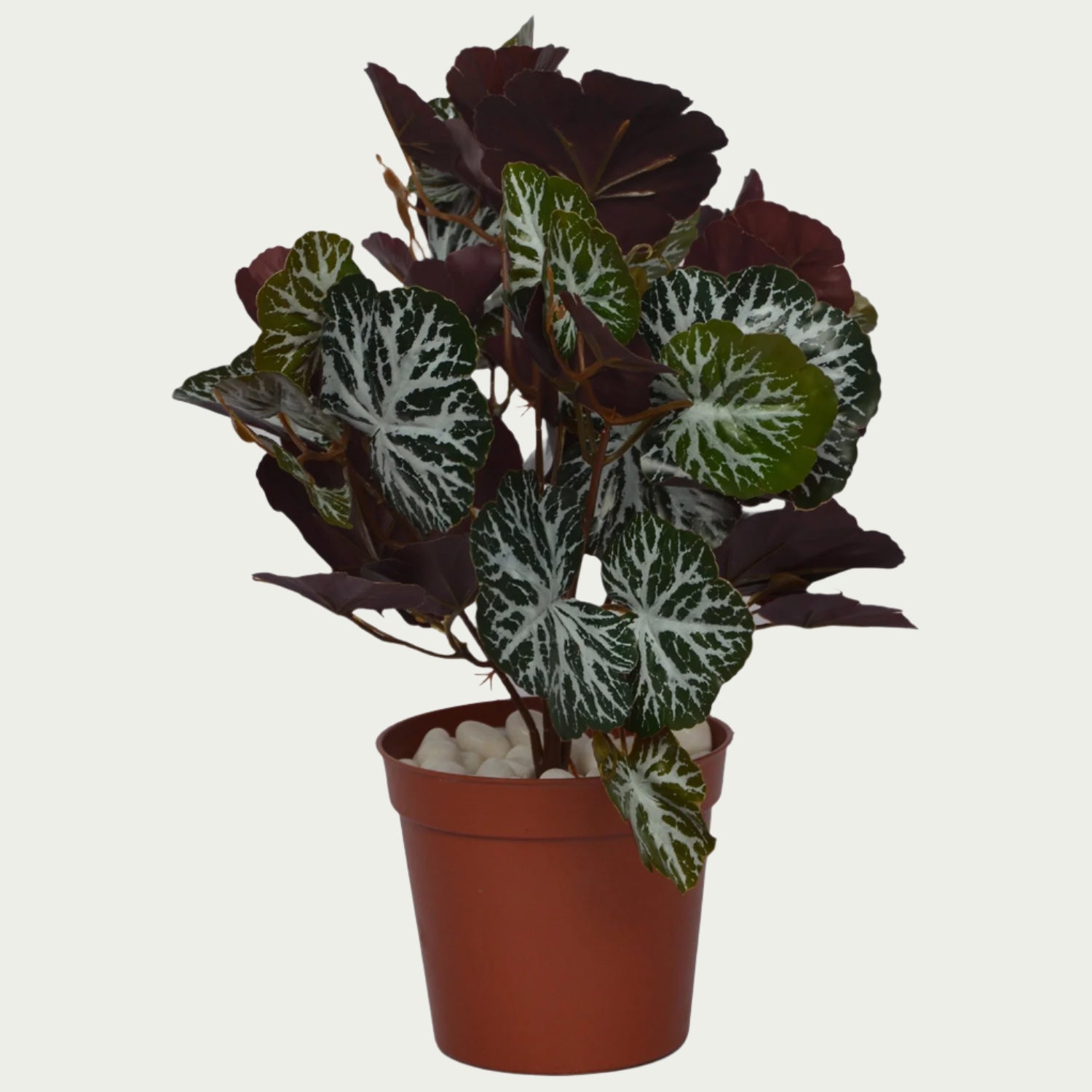 1 Ft Artificial Begonia Bush – Faux Green Plant close-up highlighting realistic details