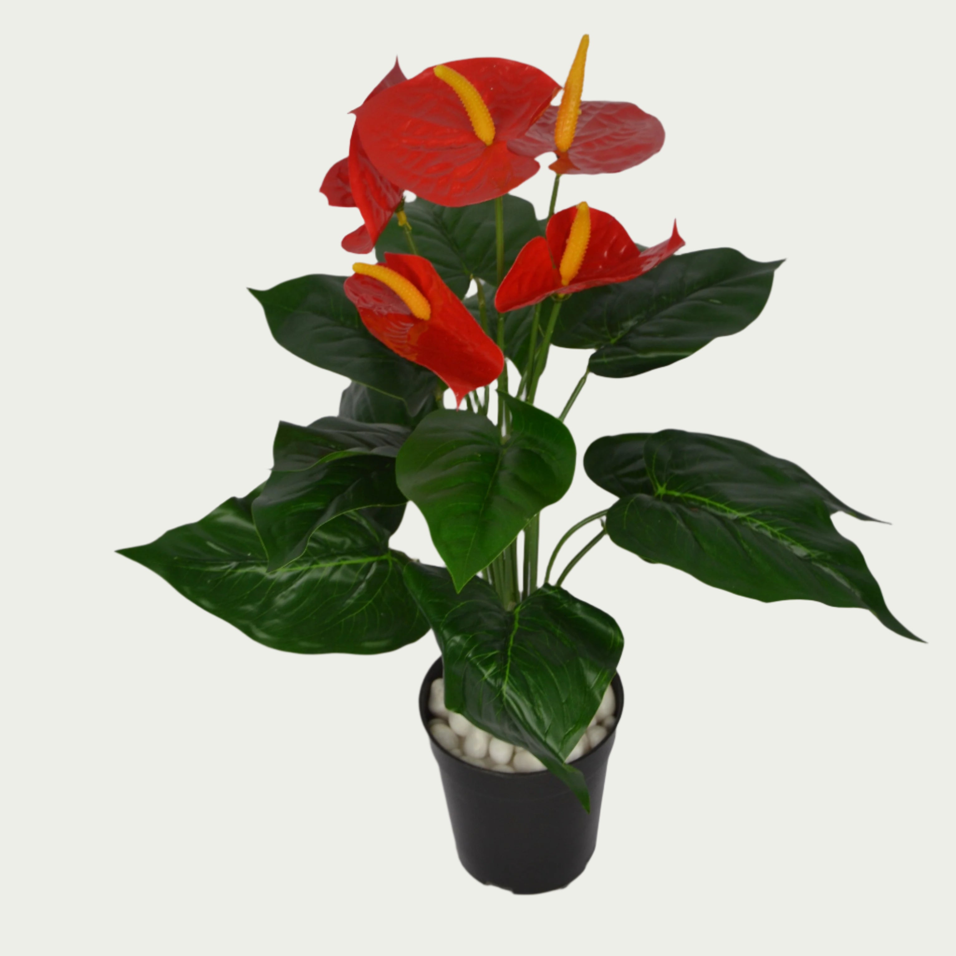Stylish 2 Ft Anthurium Medium Bush Low-Maintenance Indoor Greenery – Elegant Faux Greenery for Any Setting – Shop Luxiplant featured in a modern interior setup.
