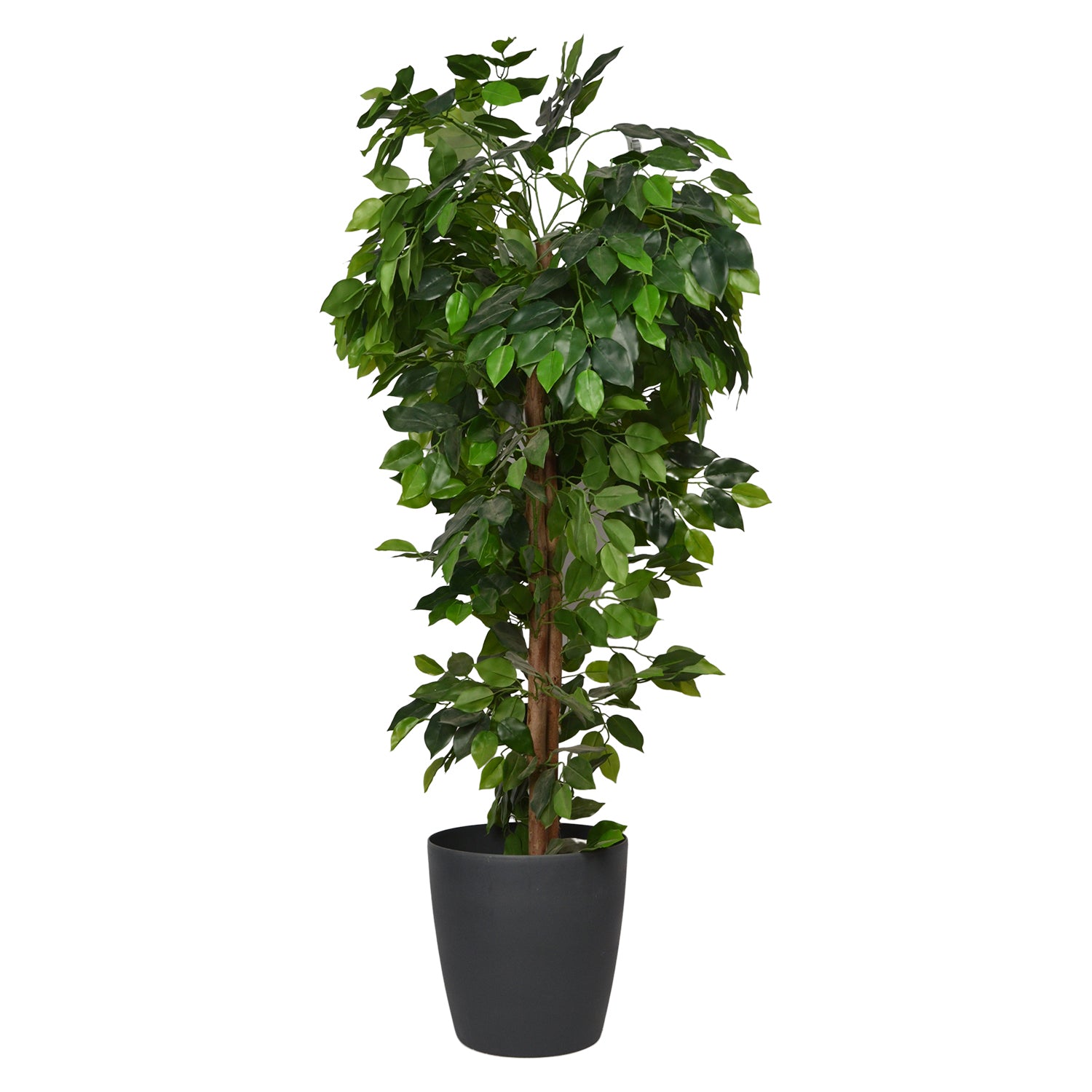 4 Ft Artificial Ficus Plant – Realistic Faux Tree with Lush Green Leaves & Natural Trunk for Indoor Home, Office & Corner Décor