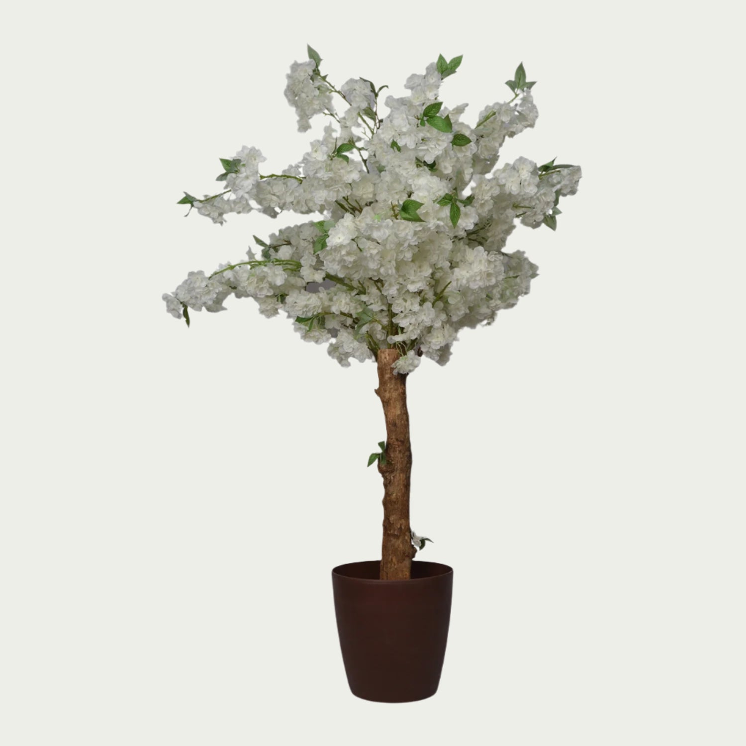 {} matched with earthy ceramics on a console table (variation)