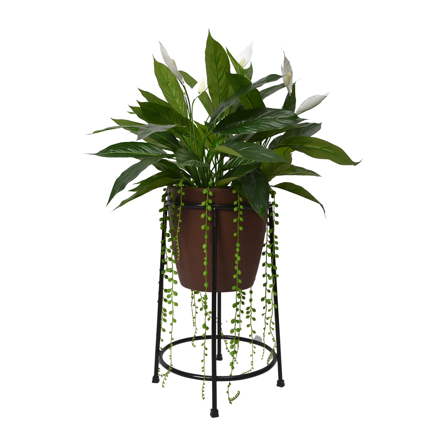 3 Ft Artificial Spathiphyllum Plant Arrangement – Realistic Peace Lily with White Blooms & Green Foliage (Pot Not Included) for Home & Office Décor