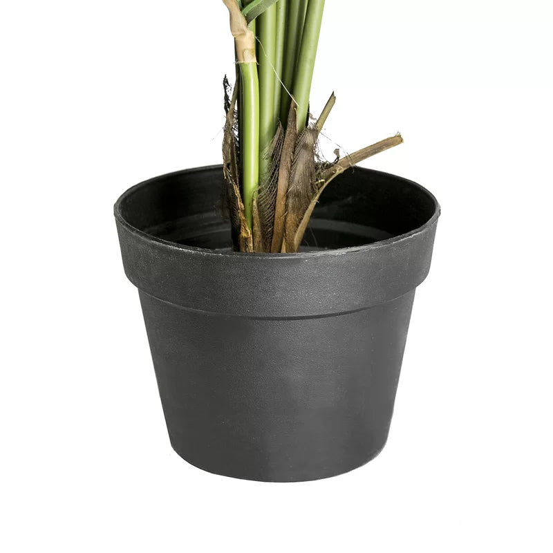 Maintenance-Free Artificial Palm Tree with Lush Green Leaves