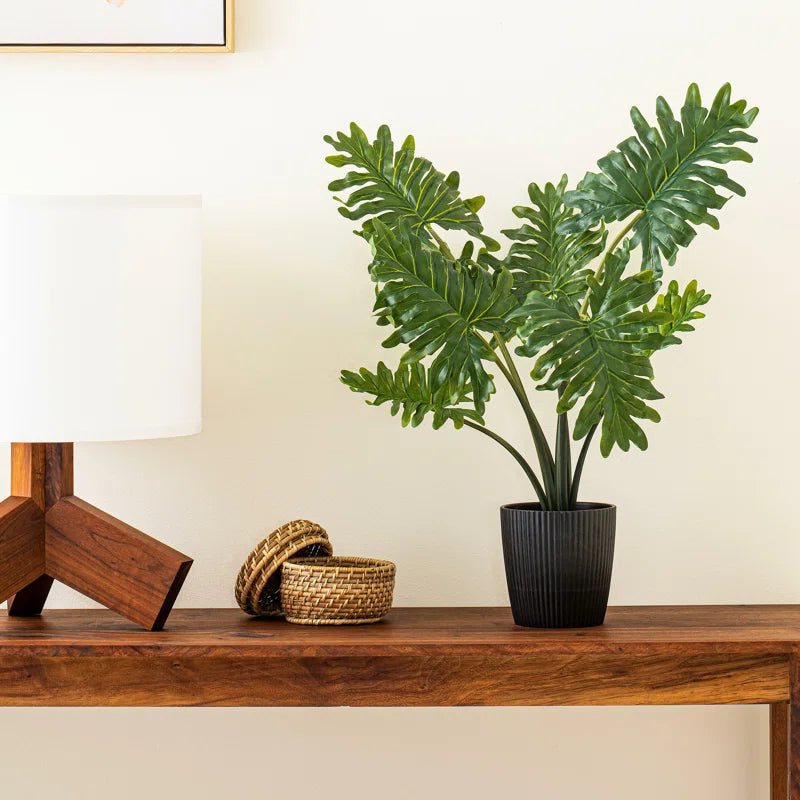 2ft Faux Split Philodendron Plant with Real-Touch Green Leaves