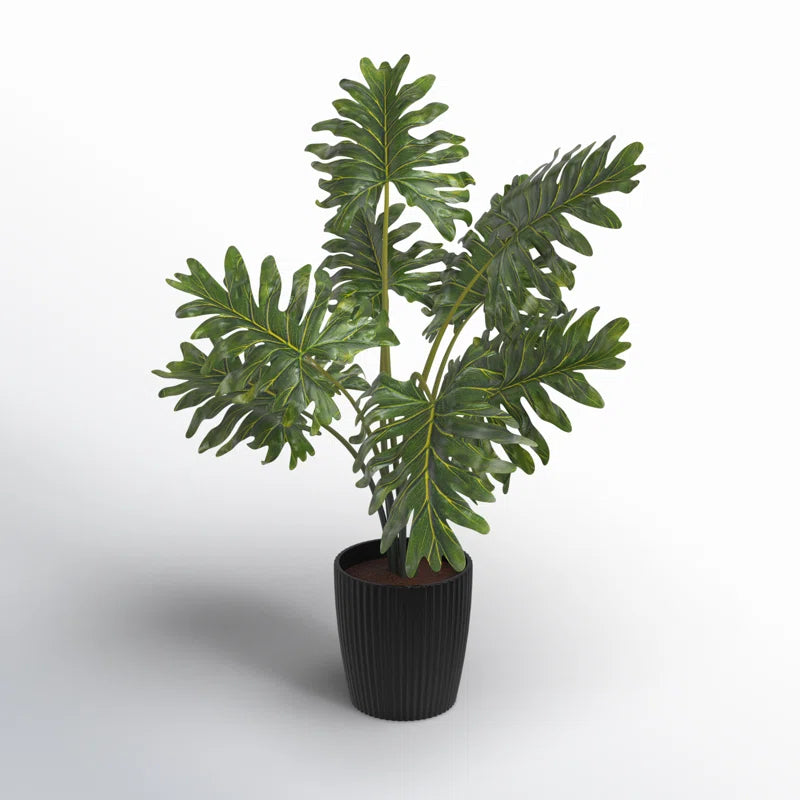 Real-Touch Faux Split Leaf Philodendron in Vibrant Green Color