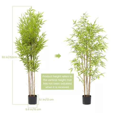 4 Ft Bamboo Tree Artificial , Artificial Bamboo Tree With Real Trunk and Lifelike Leaves, Faux Bamboo Plants for Home Decor Indoor, 1 Pack – lifelike tropical plant alternative