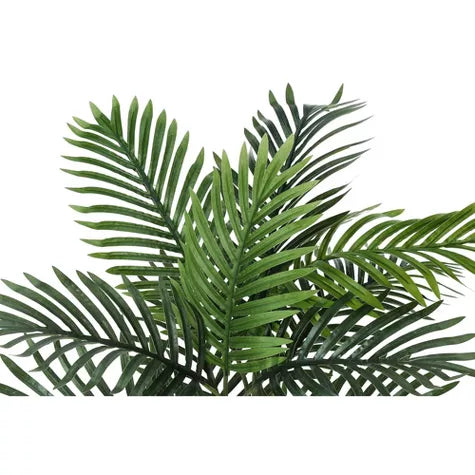 3 Ft Monarch Specialties Artificial Plant Tall Palm Indoor Faux Fake Table Floor Greenery Potted Real Touch Decorative Green Leaves Beige Woven Basket – lifelike tropical plant alternative