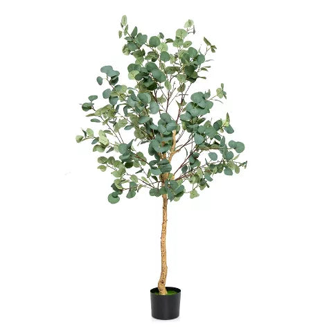 4 Ft Tangkula 5.5FT Artificial Eucalyptus Tree in Plastic Nursery Pot Tall Fake Eucalyptus Plants with 517 Silver Dollar Leaves for Indoor Outdoor – perfect for modern home decor