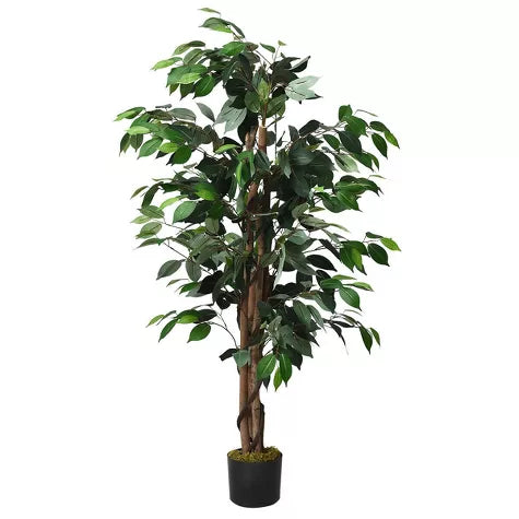 4 Ft Artificial Ficus Tree Fake Greenery Plant Home Office Decoration – perfect for modern home decor