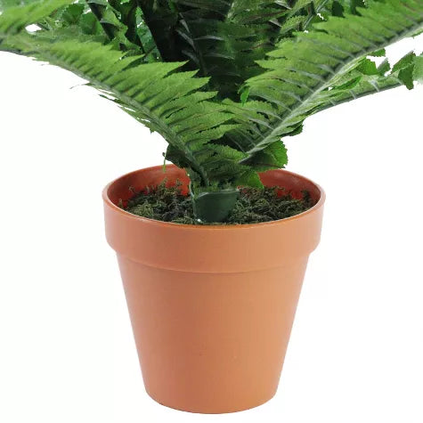 1.5 Ft Northlight Potted Artificial Green Boston Fern Plant - 17.5" – ideal for indoor botanical themes