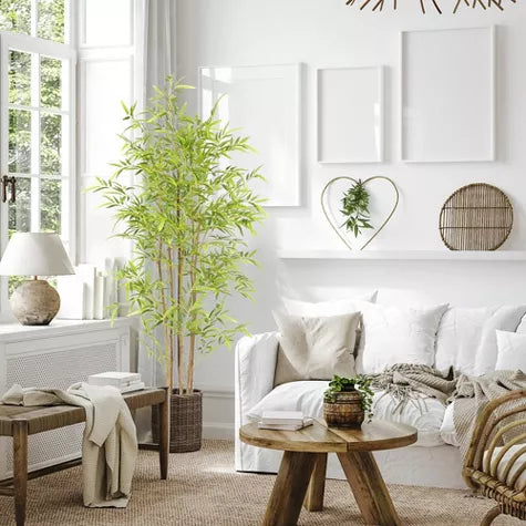 4 Ft Bamboo Tree Artificial , Artificial Bamboo Tree With Real Trunk and Lifelike Leaves, Faux Bamboo Plants for Home Decor Indoor, 1 Pack – crafted for realistic tropical vibes