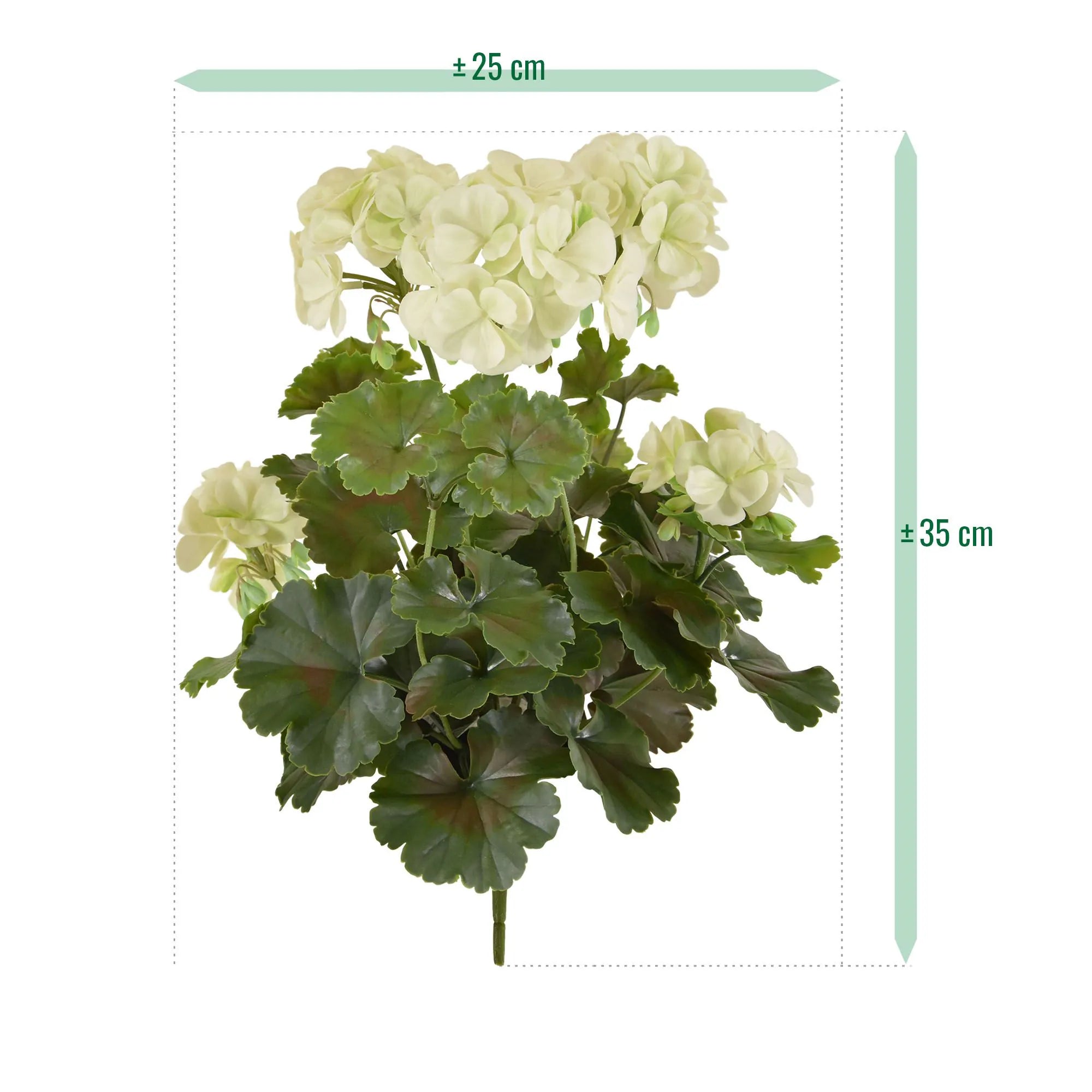 1.5 Ft Artificial Geranium PL plant 38cm cream UV proof – ideal for indoor botanical themes