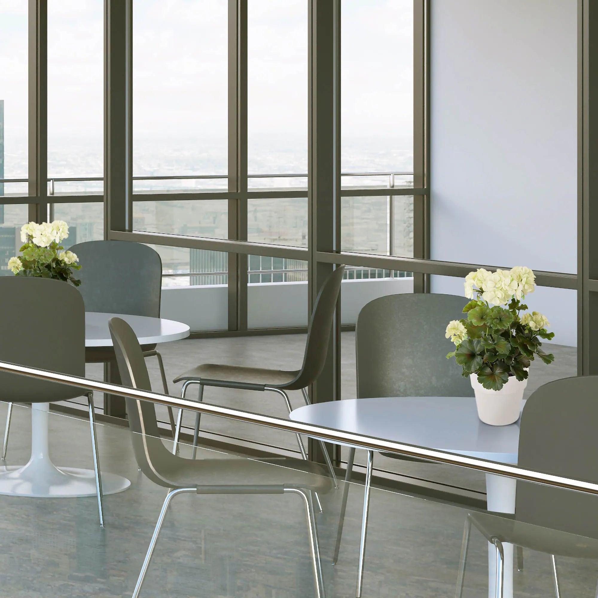 1.5 Ft Artificial Geranium PL plant 38cm cream UV proof – decorative plant with zero maintenance