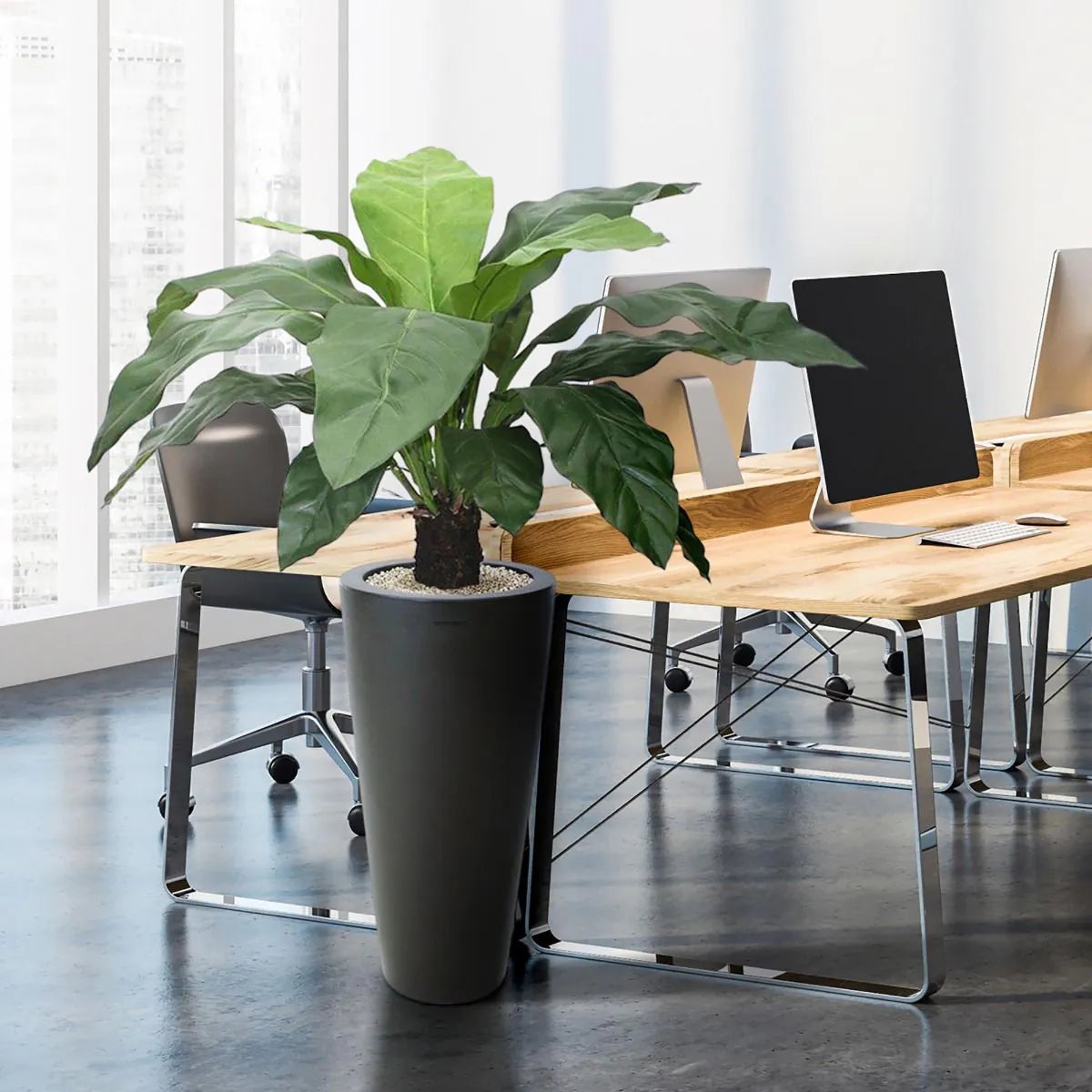 Premium 3 Ft faux Anthurium Jungle King with dense, natural-looking foliage