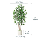 Lush faux ficus tree that mimics a real plant for effortless elegance.