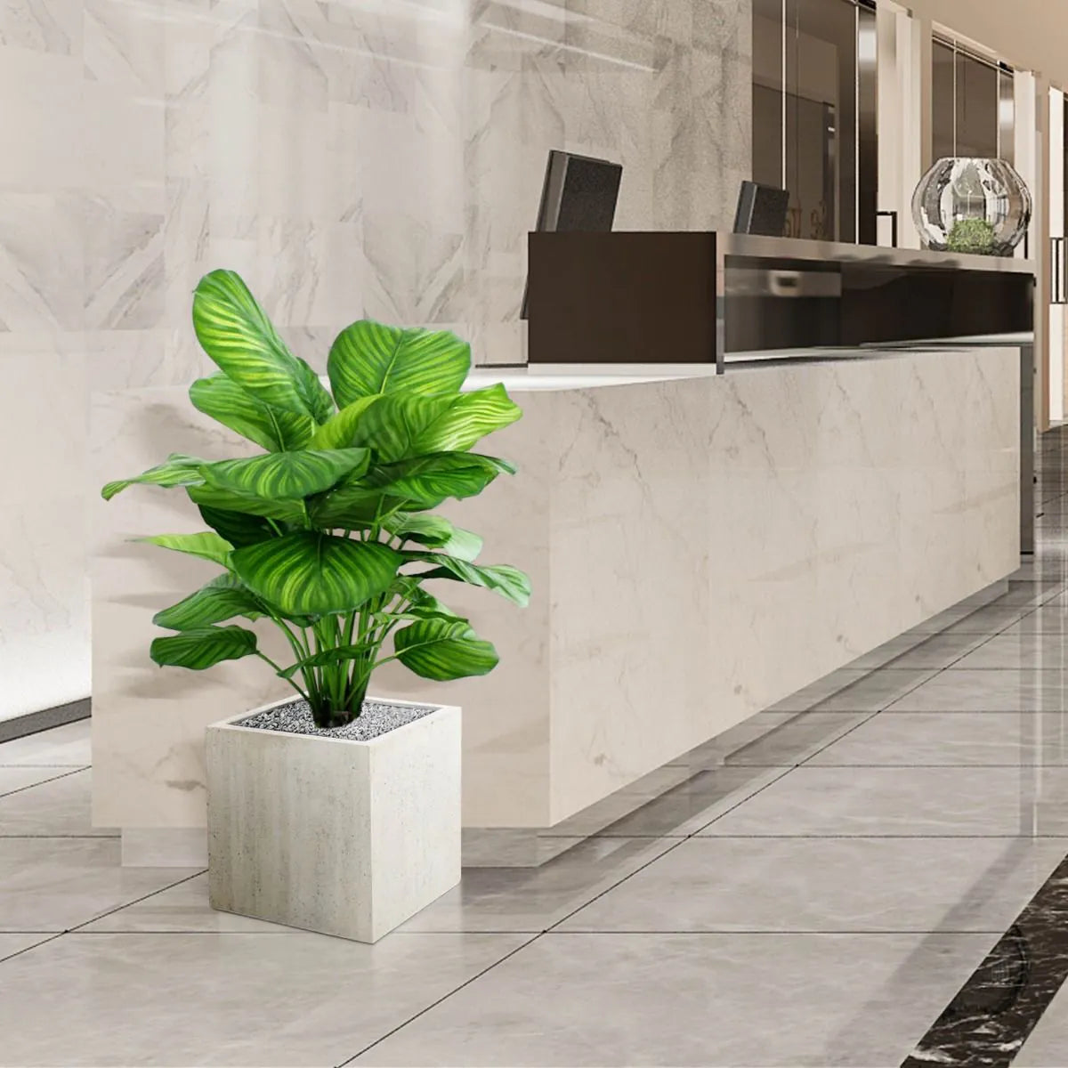 Elegant and bushy 2.6 Ft artificial Prayer Plant for a touch of nature indoors
