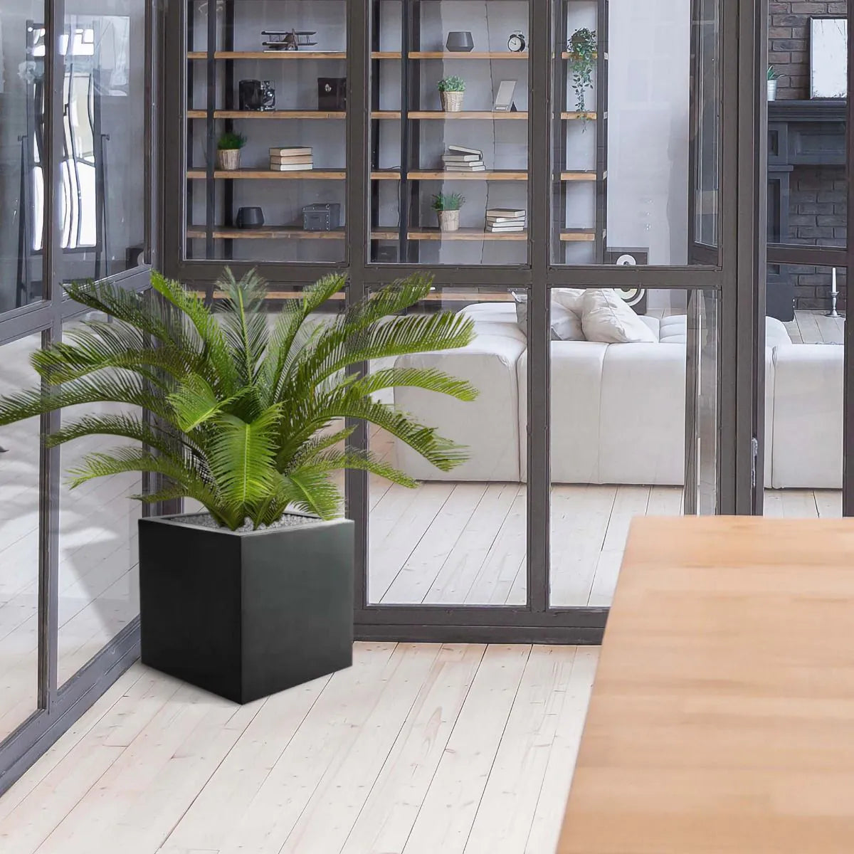 Lush 2 Ft artificial Cycas Palm with durable and UV-resistant foliage