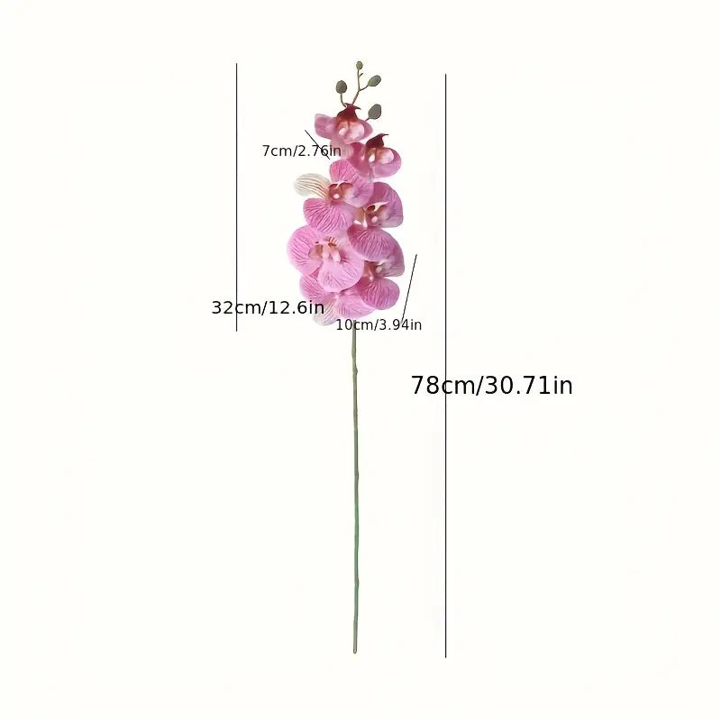 Pink Phalaenopsis Artificial Orchid – Lifelike Faux Floral Stem for Home, Office & Event Decor