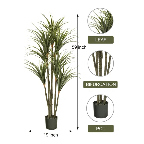 Stylish 5ft artificial tree that brings long-lasting beauty and sophistication to any interior decor.