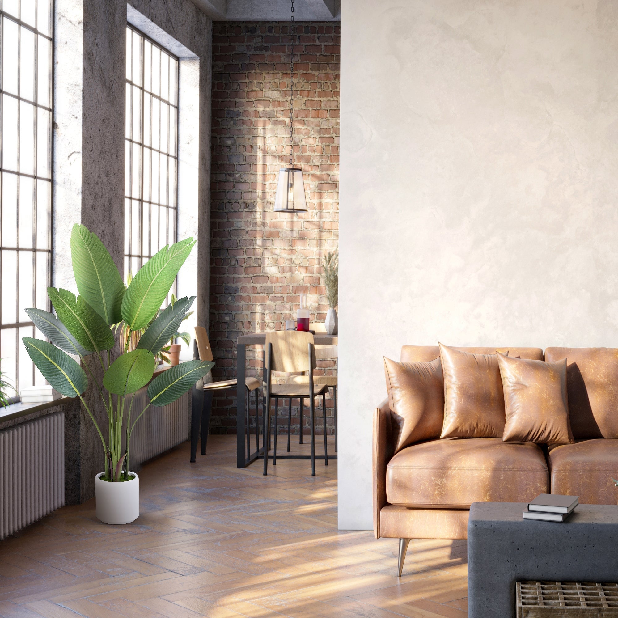 4 Ft Artificial Tropical Palm Plant-Lifelike Faux Greenery for Home & Office 4ft Luxiplant