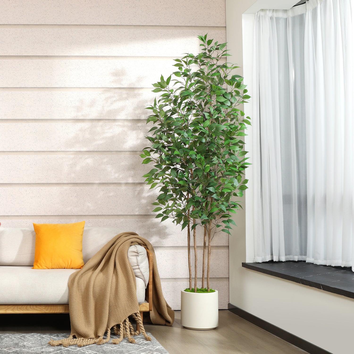 Artificial Ficus Tree for low-maintenance indoor greenery