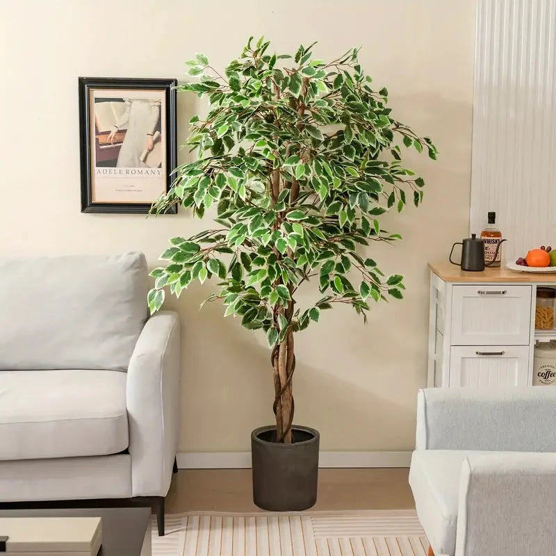 6 Ft Artificial Ficus Tree – Lush, Maintenance-Free Elegance 6ft Luxiplant