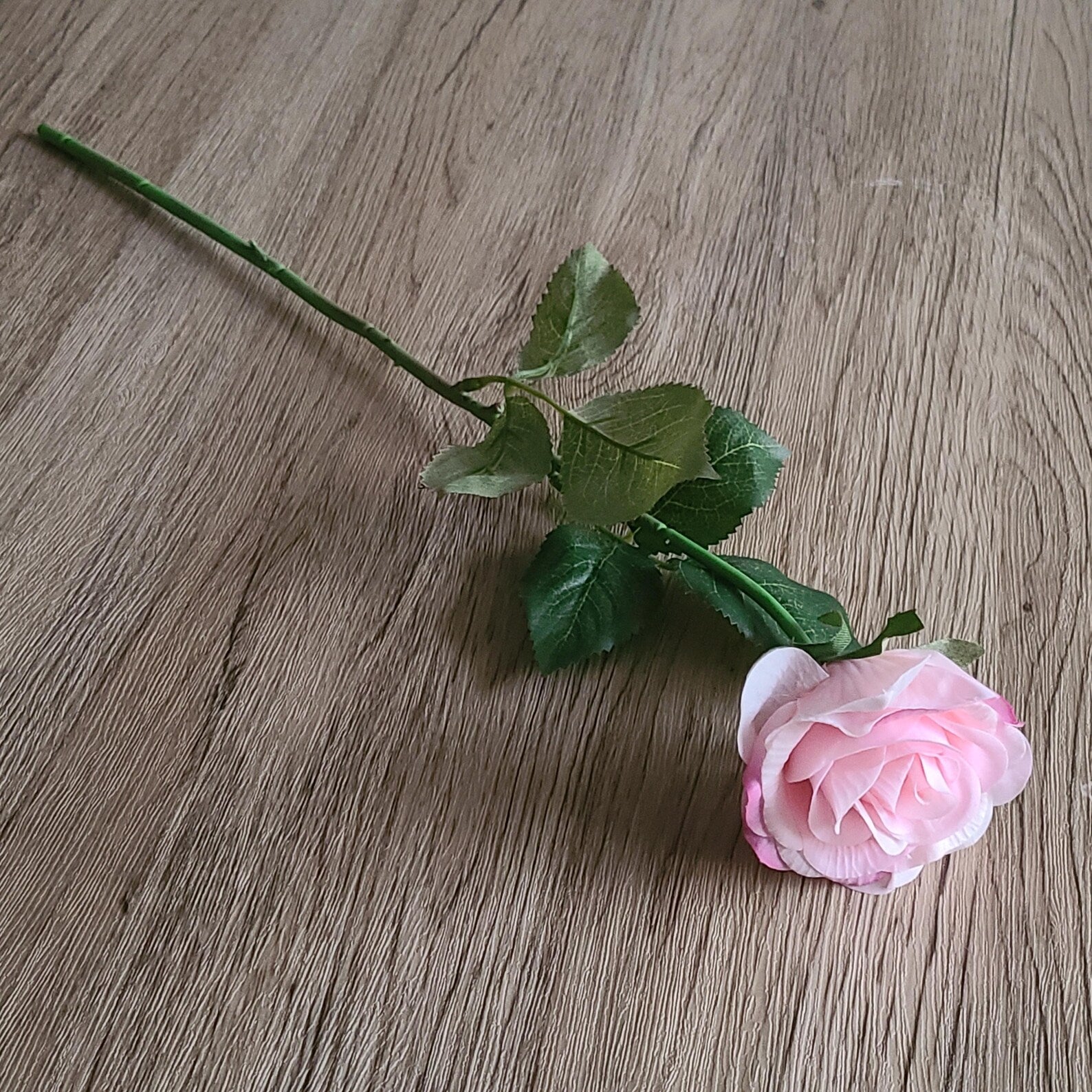 Pink Artificial Rose – Single Stem Faux Flower for Home, Office & Event Decor