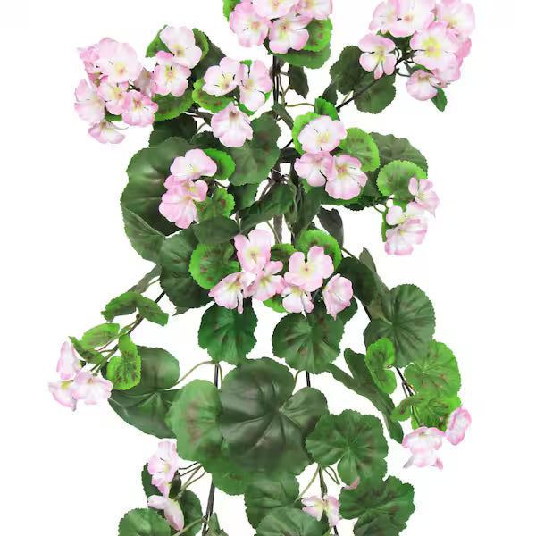 2.5 Ft Pink Artificial Geranium Hanging Stem – Cascading Faux Floral Vine for Indoor & Outdoor