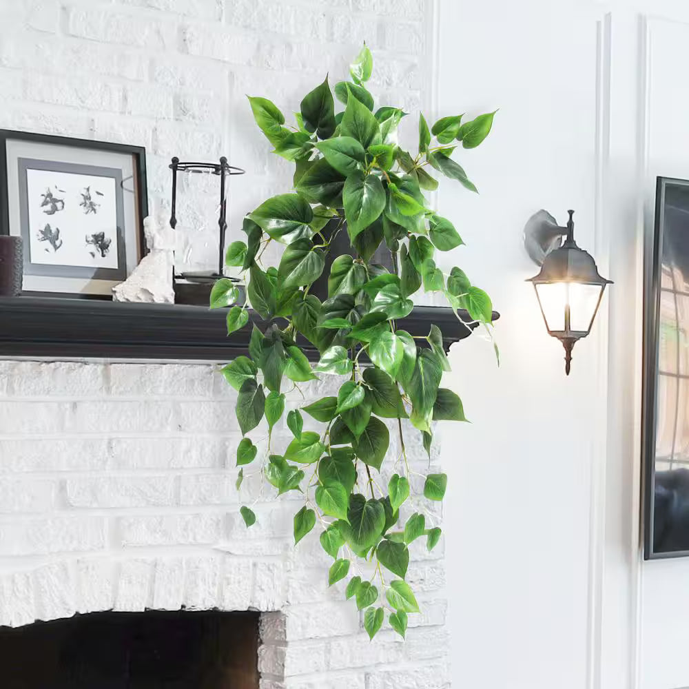 fake philodendron vine 3 Ft Artificial Philodendron Ivy Vine – Cascading Faux Greenery Foliag – Luxiplant