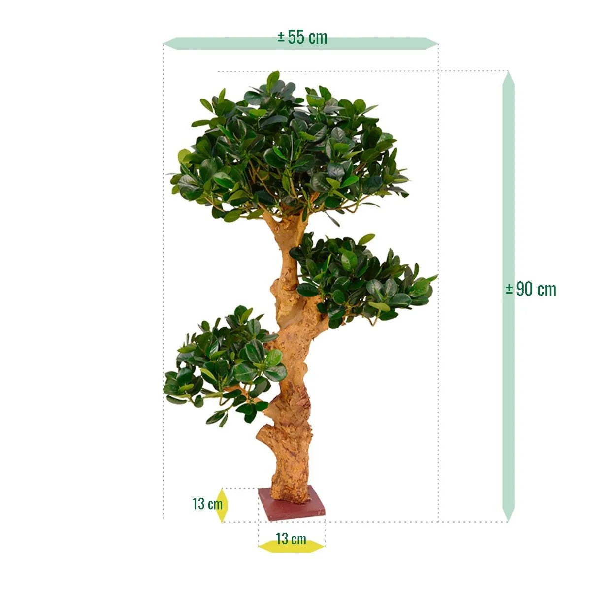 Exotic 3 Ft artificial Panda Bonsai Trio – a stylish greenery accent