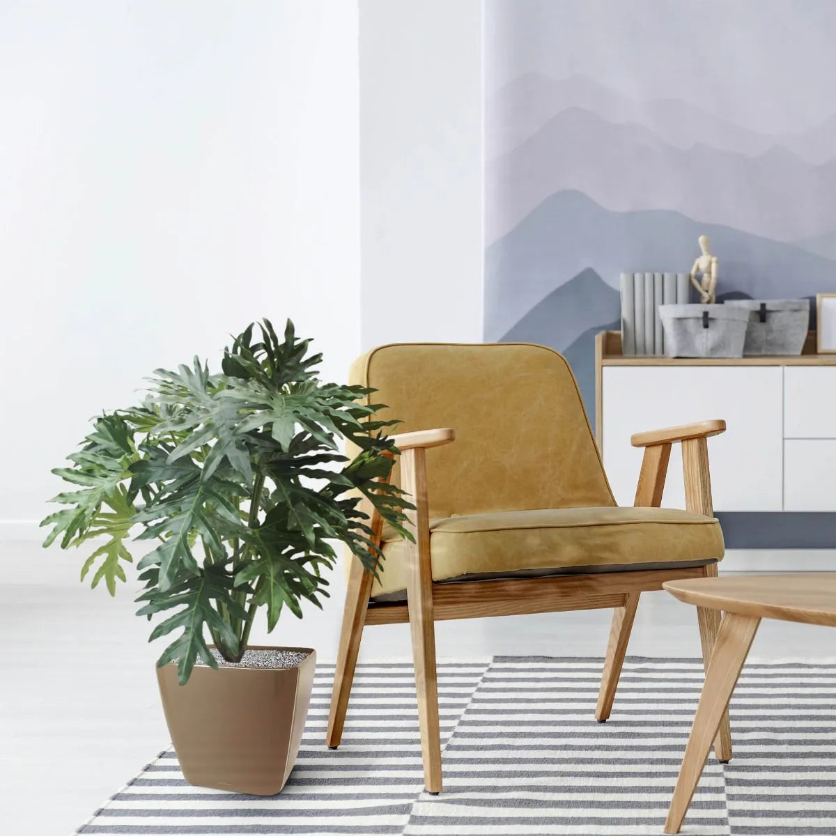 Premium 3 Ft artificial Philodendron with realistic textured leaves